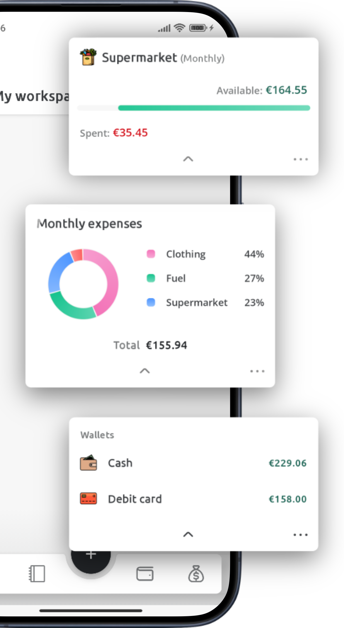 Customizable finance dashboard for Android app