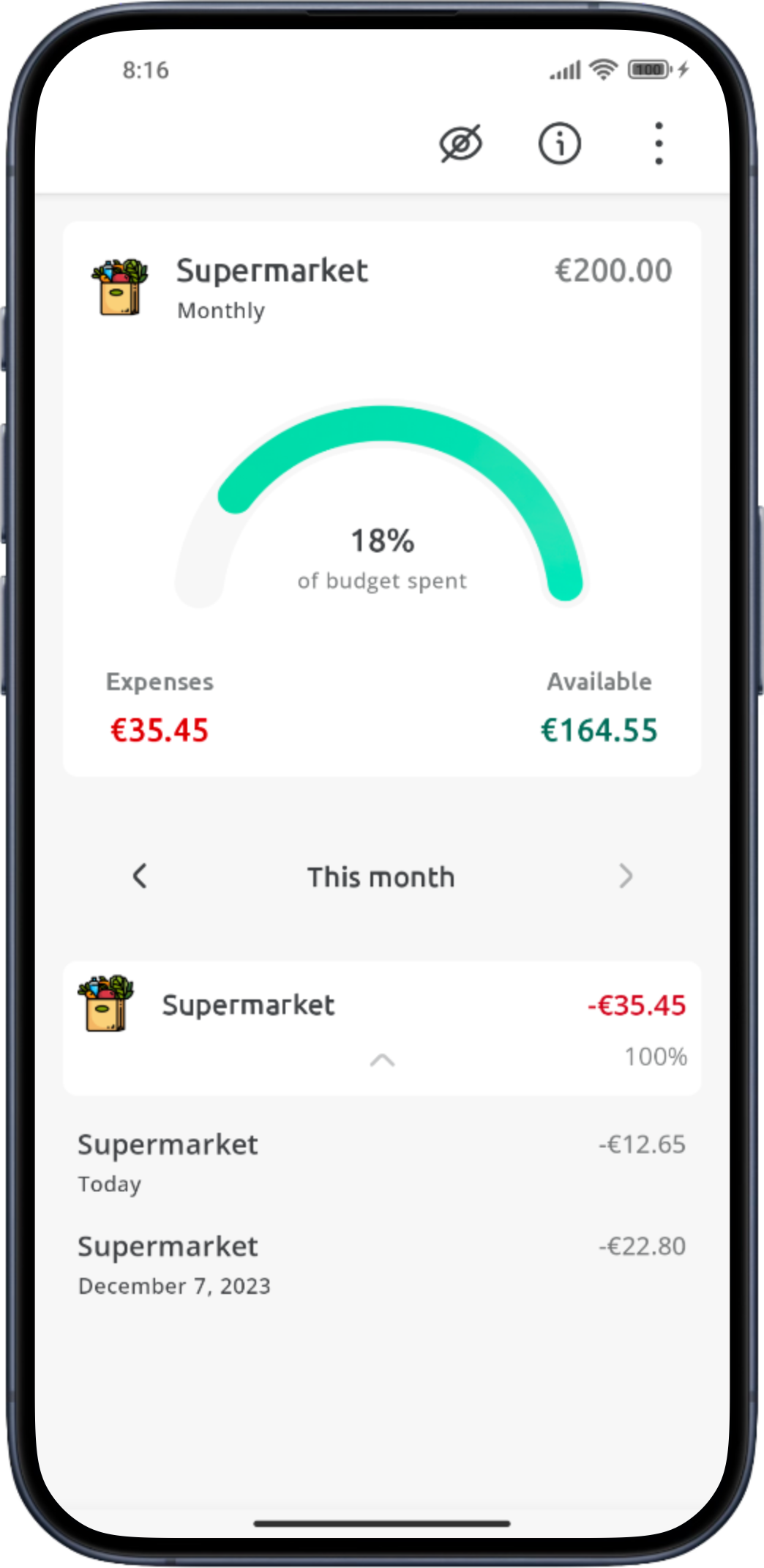 Set and manage budgets for different expense categories